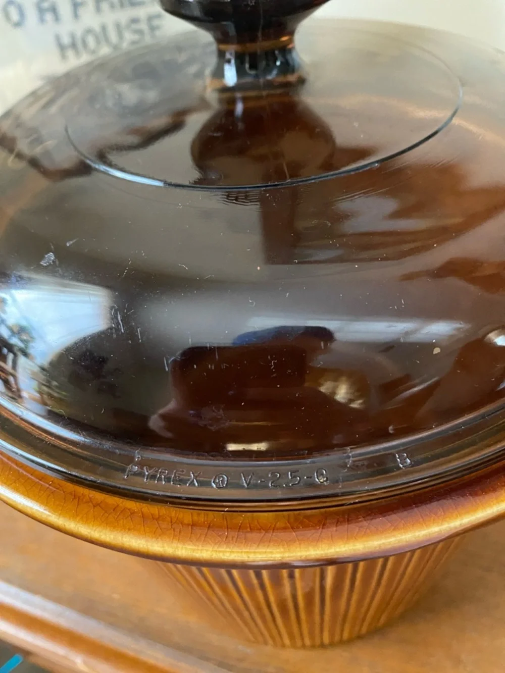 Vintage Rival 1970s Stoneware Slow Cooker Insert with Pyrex Glass Lid — OS